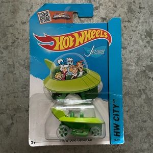 NEW HOT WHEELS JETSONS CAPSULE CAR W/COVER 2013 HW CITY SCAN & RACE MINT!!!